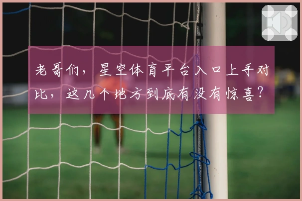 老哥们，星空体育平台入口上手对比，这几个地方到底有没有惊喜？